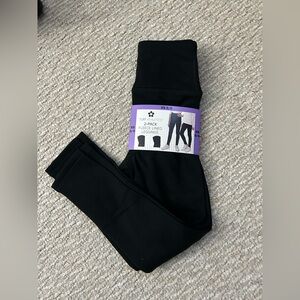 NWT Girl’s Black Fleece Lined Leggings 2pk size XS /6
